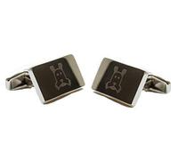 Colonel Fogg - Pair of Miniature Schnauzer Engraved Customised Cufflinks - Novelty Gift for Him - Boxed Cufflinks Gift Set - Mens Cuff Links
