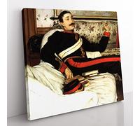 Colonel Frederick Barnaby by James Tissot Classic Painting Canvas Wall Art Print Ready to Hang, Framed Picture for Living Room Bedroom Home Office Décor, 35x35 cm (14x14 Inch)