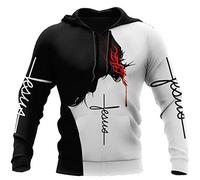 Colonghsou 3D Christian Jesus Hoodies for Men Women Unisex Lord Cross Sweatshirt Pullover Printed sweater