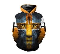 Colonghsou 3D Christian Jesus Hoodies for Men Women Unisex Lord Lion Cross Sweatshirt Pullover Printed sweater