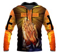 Colonghsou 3D Christian Jesus Hoodies for Men Women Unisex Praying Hands Sweatshirt Pullover king Printed sweater