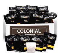 Colonial Coffee Roasters In-Room Hotel Ground Coffee Filter Portion Packs, Dark Roast, 0.50 Ounce (Pack of 150), Use with 4-Cup Drip Coffee Machine
