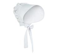 Colonial Costume Accessory Pioneers Cap Bonnet Half Apron | Historical Costume Bonnet Accessory White Ruffle Trim for Colonial Prairie Maid Themed Dress Up