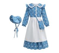 Colonial Costume - Prairie Colonial Style with Hood - Verung for Daughter School Halloween Everyday Easter Theatre Photo Picnic Festivals