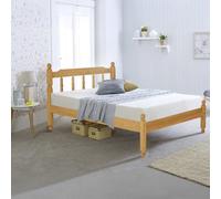 Colonial - Double - Waxed Pine- Wooden - Low Foot-End Bed - 4ft6 - Happy Beds