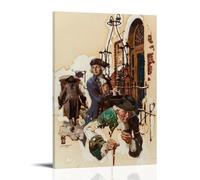 Colonial Era The Callers (1925) American Scene Print by Dean Cornwell - Classic Historical Wall Art with Period Figures Wall Art Picture Painting Canvas Prints Artworks Bedroom Living Room Decor Frame