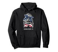 Colonial Heights VA Messy Hair Bun Ribbon Sunglasses Design Pullover Hoodie