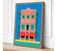 Colonial House Tropical Canvas Wall Art Print 18x12 Inch (46 x 30 cm)