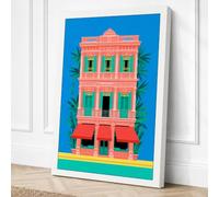 Colonial House Tropical Canvas Wall Art Print 30x20 Inch (76 x 51 cm)
