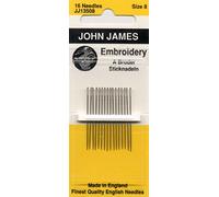 Colonial Needle Crewel/Embroidery Hand Sewing Needles - Size 8, 16/Pkg, 2 Pack, Silver, Steel Point