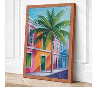 Colonial Street Tropical Canvas Wall Art Print 24x16 Inch (61 x 41 cm)