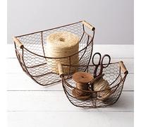 Colonial Tin Works 770559 Copper Finish Scoop Baskets, 15-inch Width, Set of 2