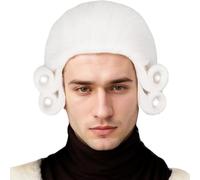 Colonial Wig Cap Historical Judge Wig Synthetic White Funny Founding Father Lawyer for Men Halloween Costume Cosplay Dress up..