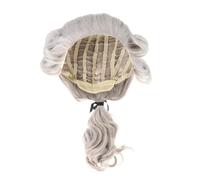 Colonial Wig Soft Comfortable Cosplay Costume with Ponytail Judge Lawyer Wig grey
