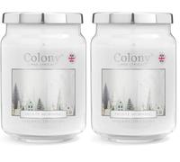 Colony Frosty Morning Large Candle | Fresh Snow Scent | Perfect for Winter Nights | Long Burning | Up to 100 Hours (Pack of 2)