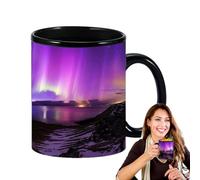 Coloor Changing Coffee Mugs, Colorful Planet Mug, Ceramics Coffee Muug Reveal Muug, Northern Lights Design Cool Coffee Tea Magic Coloor Change Cup, Ceramic Muug for Boys Girls Men Women
