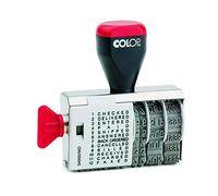 COLOP 04000/WD Traditional Rubber Dial-A-Phrase Word and Date Stamp (12 Stock Words/Phrases and 4mm Adjustable Date) Impression Size 51x4mm - 108803