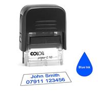 Colop C10 26 x 9mm - - Personalised Custom Made Self-Inking Business Address Rubber Stamp - Up to 2 Lines of Text Same Day Dispatch if Ordered Before noon