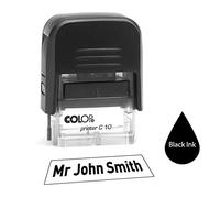Colop C10 26 x 9mm - Personalised Custom Made Self-Inking Business Address Rubber Stamp - Up to 2 Lines of Text Same Day Dispatch if Ordered Before noon - Ink Colours; Black, Blue, Green, RED, Purple