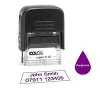 Colop C10 26 x 9mm - - Personalised Custom Made Self-Inking Business Address Rubber Stamp - Up to 2 Lines of Text Same Day Dispatch if Ordered Before noon