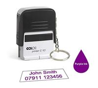 Colop C10 Keyring 26 x 9mm Personalised Custom Made Self-Inking Business Address Rubber Stamp