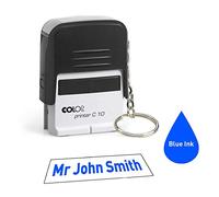 Colop C10 Keyring 26 x 9mm Personalised Custom Made Self-Inking Business Address Rubber Stamp