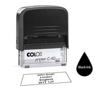 Colop C40 58 x 22mm - - Personalised Custom Made Self-Inking Business Address Rubber Stamp - Up to 5 Lines of Text Same Day Dispatch if Ordered Before noon