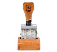 COLOP Date Stamp Months in Numbers,Wooden Handle Roller Date Stamp,Retro Font Stamp Stamp Inking DIY Scrapbook Craft Card Art Decoration