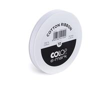 Colop Cotton Ribbon e-mark 10mm – 25 metre roll – White