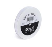 Colop Cotton Ribbon e-mark 10mm – 25 metre roll – White