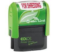 COLOP for Shredding Green Line Word Stamp - Red