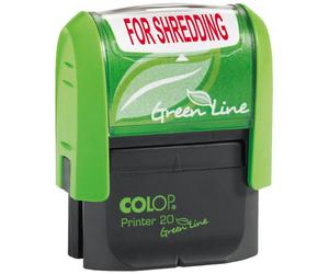 COLOP for Shredding Green Line Word Stamp - Red
