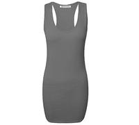 Colop Ladies Long Racer Back Bodycon Muscle Vest Top Women's Top Size 8-26 (Dark Grey, 20-22)