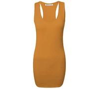 Colop Ladies Long Racer Back Bodycon Muscle Vest Top Women's Top Size 8-26 (Mustard, 20-22)