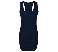 Colop Ladies Long Racer Back Bodycon Muscle Vest Top Women's Top Size 8-26 (Navy, 20-22)