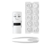 COLOP Little NIO Horse Stamp Set Includes One Printer R17 Stamp with Grey Ink Pad and 10 Different Designs on the Theme of Horses, 22.5 x 14.5 x 3.5 cm, White