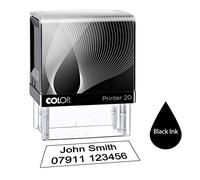 Colop P20 38 x 14mm Personalised Custom Made Self-Inking Business Rubber Stamp with Black Ink and 2 Lines of Text