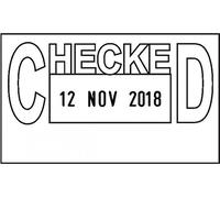 COLOP Printer 38 Self Inking Date and Messages Stamp CHECKED