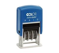 Colop S160-L2 Mini Text Dater Stamp PAID 12 Years Self-Inking Imprint 12 x 25mm Red/Blue Ref 14560200