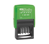 Colop S260/L2 Green Line Text Dater PAID Self-Inking Imprint 45x24mm Blue/Red Ref 15560250