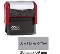 COLOP Self Inking Rubber Stamp Custom Upto 7 Lines of Text 30mm x 69mm