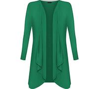 Colop Womans Hanky Hem Jersey Long Sleeve Top Waterfall Open Cardigan UK 8-26 (Bottle Green, 12-14)