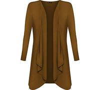 Colop Womans Hanky Hem Jersey Long Sleeve Top Waterfall Open Cardigan UK 8-26 (Brown, 24-26)