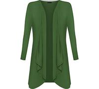 Colop Womans Hanky Hem Jersey Long Sleeve Top Waterfall Open Cardigan UK 8-26 (Khaki, 24-26)
