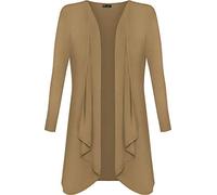 Colop Womans Hanky Hem Jersey Long Sleeve Top Waterfall Open Cardigan UK 8-26 (Mocha, 20-22)