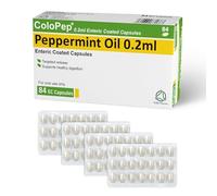 ColoPep Peppermint Oil Capsules | Enteric Coated Gastro-Resistant Natural Mint Capsules for Healthy Digestion, Bloating | Encased in Hygienic Blister Packs - 84 Soft Gel Capsules (0.2ml Each)