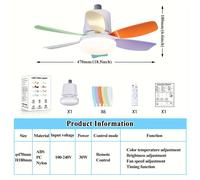 (Color) 1pc Socket Fan Light, 46.99cm Screw Ceiling Fans With Lights And Remote, E26/E27 Base Easy Install Timing Ceiling Fan