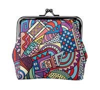 Color Abstract Pattern Drawing Print Women's Mini Coin Purse Leather Wallet Pouch for Daily Use and Gifts 1PCS