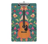 Color Acoustic and Guitar Clipboard, A4 Acrylic Clipboard with Hanging Hole, Ultra-Light Clip Board - Holds 100 Sheets, Shatterproof Document Holder for Office, 12.5" X 8.5"