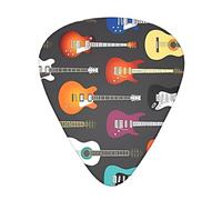 Color Acoustic And Guitars Guitar Plectrums 12 Pieces Set =>> Comfortable In The Hand With Smooth Edges Three Thicknesses To Match